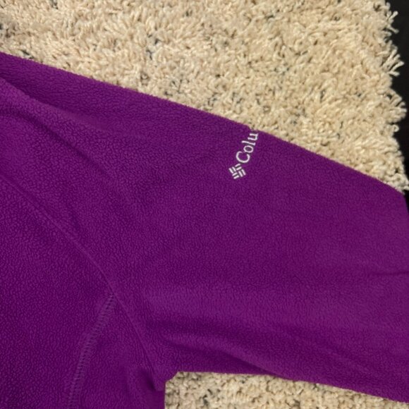 Columbia Fleece Jacket Womens S Small Purple 1/4 Zip Logo Embroidered Fall - Picture 3 of 7